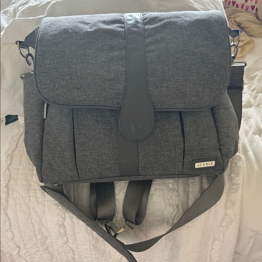 JJ Cole Charcoal Messenger/ Diaper  Bag